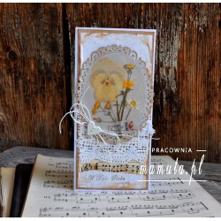 Kartka ślubna z suszonymi kwiatami